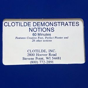 CLOTILDE DEMONSTRATES NOTIONS VHS Video Tape